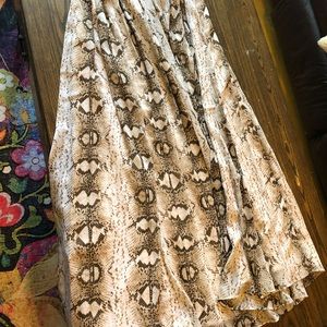 Snake patterned long skirt